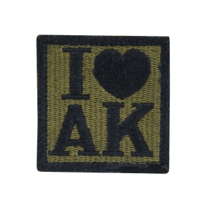 I Love AK Patch Dark Green