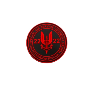 UK SPECIAL AIR SERVICE PVC PATCH RED ON BLACK UKSF-RED