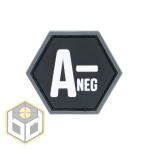 BLOOD GROUP A- BALLISTIC HEX PATCH BH00123 - Image 1