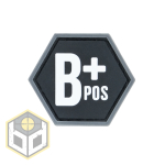 BLOOD GROUP B+ BALLISTIC HEX PATCH BH00126 - Image 1