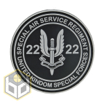UK SPECIAL AIR SERVICE PVC PATCH GREY ON BLACK UKSF-GREY - Image 1