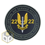 UK SPECIAL AIR SERVICE PVC PATCH GREY ON YELLOW UKSF-YELLOW - Image 1