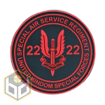 UK SPECIAL AIR SERVICE PVC PATCH RED ON BLACK UKSF-RED - Image 1