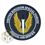 SPECIAL AIR SERVICE UK BRITISH SAS PVC MILITARY PATCH UKSFAIR-YELLOW - Image 1