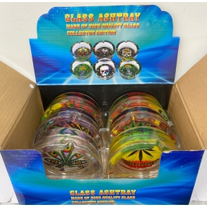 HX3007 PACK OF 6 90MM Glass Ashtray
