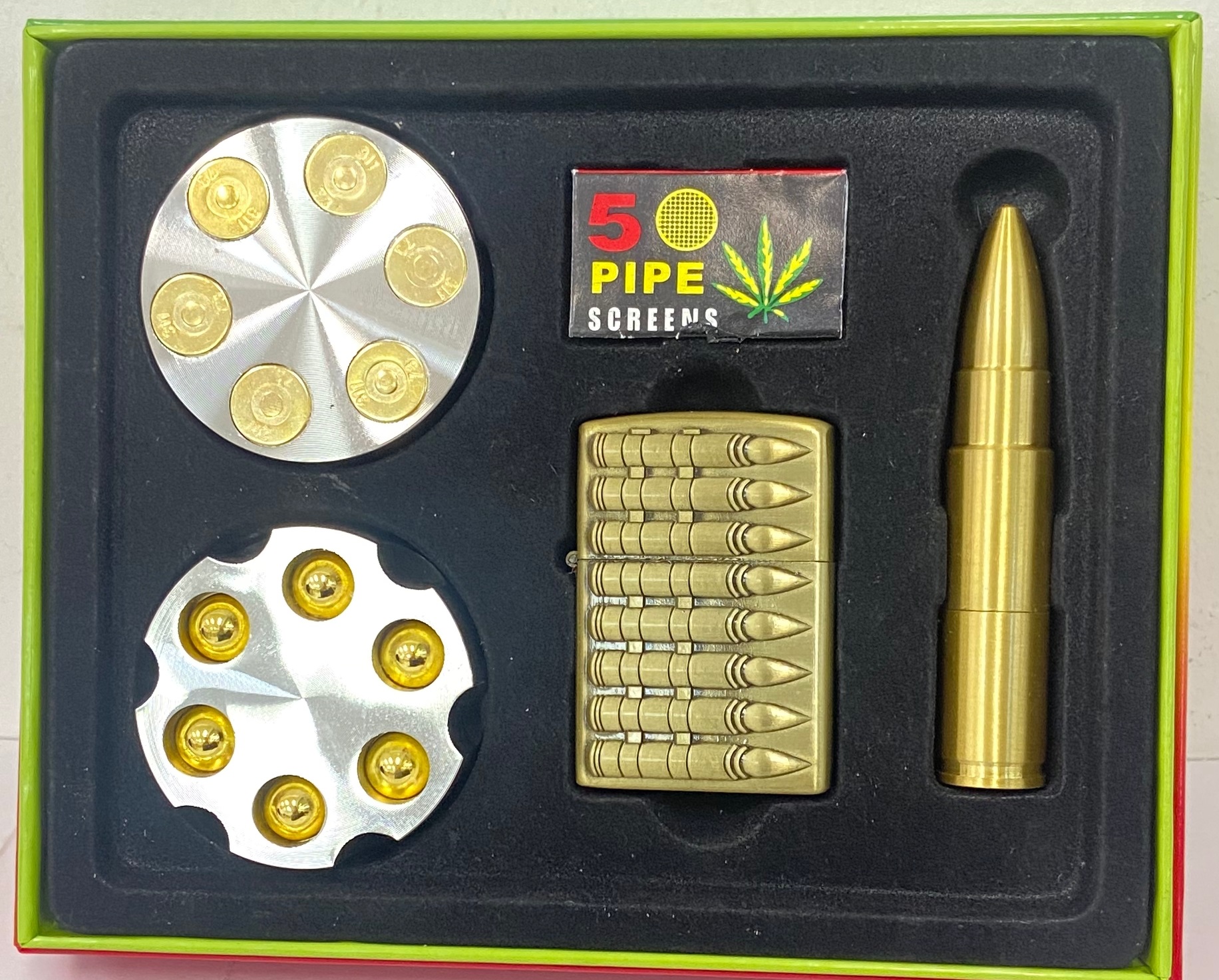 TZ1016 SET OF GRINDER,LIGHTER AND PIPE Trimex Wholesale UK