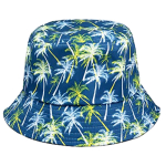 499-5 PALM TREES REVERSABLE SUMMER BUCKET HAT - Image 1