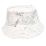499-8 WHITE MARBEL REVERSABLE SUMMER BUCKET HAT - Image 1