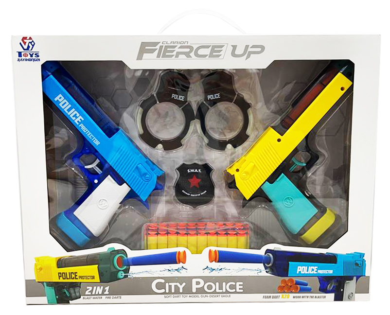 648-64 POLICE 2IN1 DART AND WATER GUN PISTOL SET - Trimex Wholesale UK