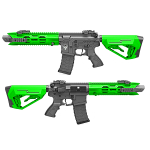 HB201 HFC Tactical AEG Airsoft Rifle Black Green - Image 2