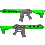 HB202 HFC Tactical AEG Airsoft Rifle Black Green - Image 2