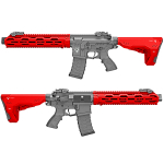 HB202 HFC Tactical AEG Airsoft Rifle Black Red - Image 2