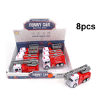 BHX899-3F Pack Of 8 Fricition Fire Trucks - Image 1