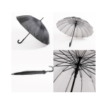 1248 Black Umbrella With J-Shaped Handle - Image 2