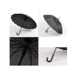 2610B Black Umbrella With J-Shaped Handle - Image 2