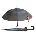 2610B Black Umbrella With J-Shaped Handle - Image 1