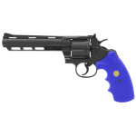 King Arms 6 Python 357 Custom I CO2 Airsoft Revolver Two Tone Black Blue - Image 1