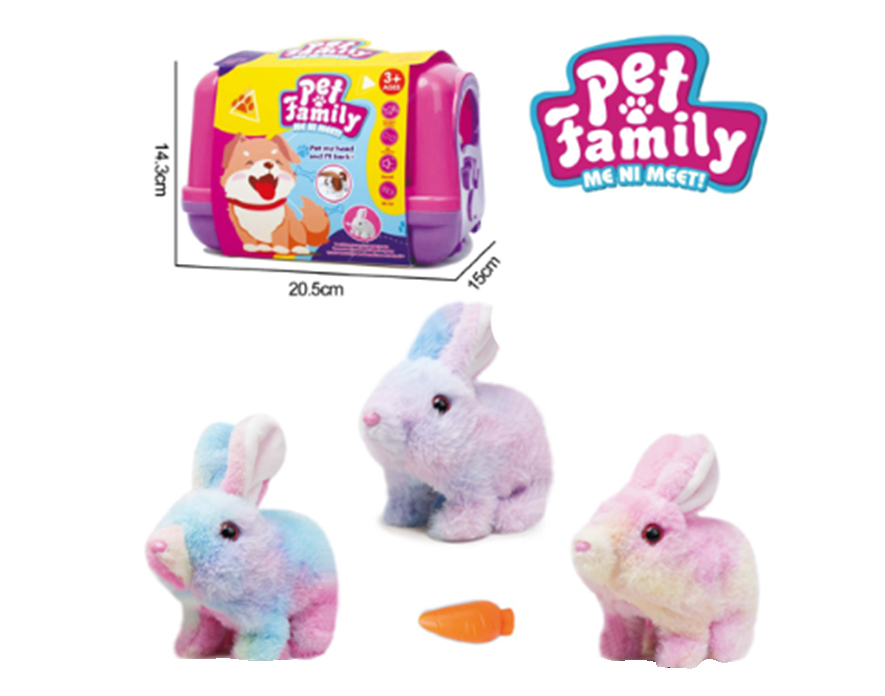 CH6003A Battery-Operated Plush Bunny – 15cm With Carry Case