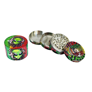 HXZP52-6BOB Pack Of 12 50MM 4 Part Metal Tobacco Grinder