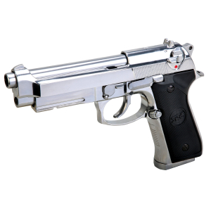 SRC SR92 Silver Full Metal Blow Back Airsoft Gas Pistol With Hard Case