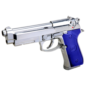 SRC SR92 Silver Full Metal Blow Back Airsoft Gas Pistol With Hard Case Two Tone
