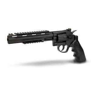 KL HERC 8 AIRGUN REVOLVER CO2 DUAL AMMO BLACK TITAN WITH HARD CASE