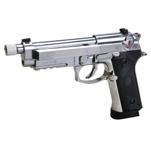 KL92A3 Silver Threaded Barrel 4.5mm Co2 Blowback Air Pistol With Hard Pistol Case