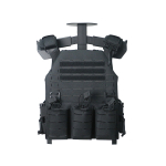 V020 Tactical Airsoft Plate Carrier Vest –  Quick Release, MOLLE Laser Cut - Black - Image 1