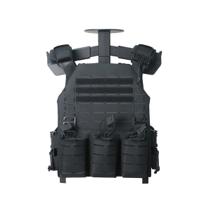 V020 Tactical Airsoft Plate Carrier Vest –  Quick Release, MOLLE Laser Cut - Black