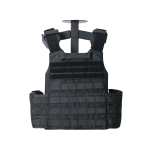 V052 Tactical MOLLE Plate Carrier Vest – Airsoft Combat Vest - Black - Image 3