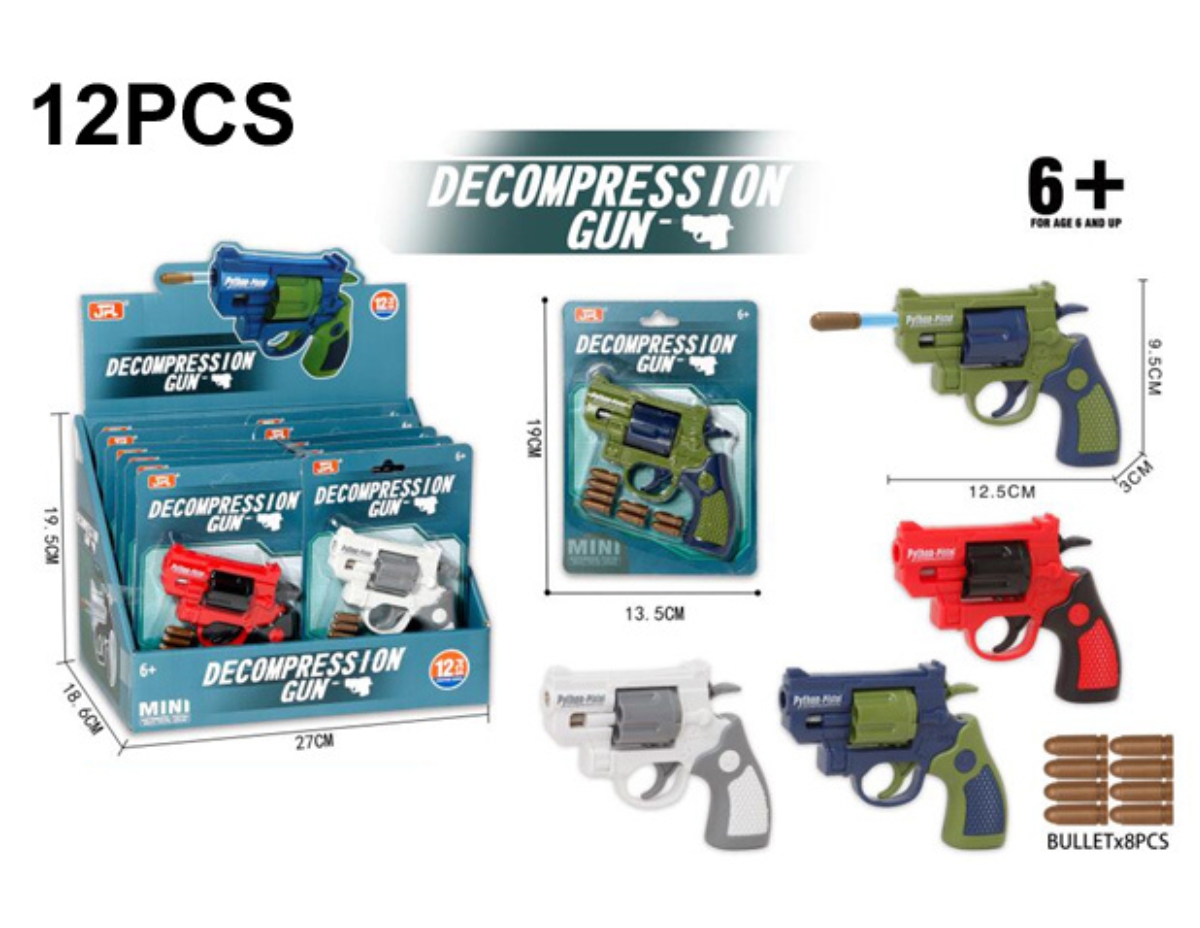 19896B 12PCS Decompression Toy Revolver Gun Set with 8 Lightweight ...