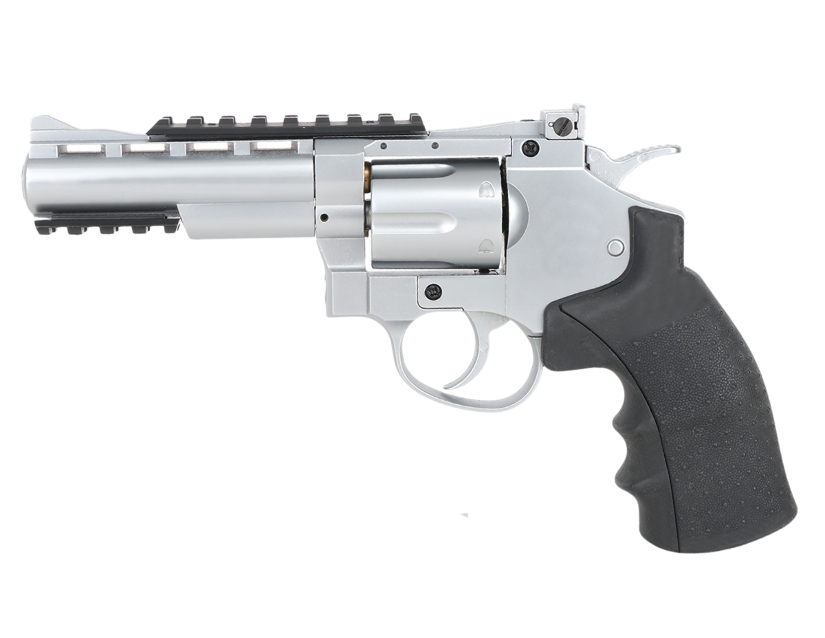 Revolver 4 Inch Magnum 4 Inch Co2 4.5MM Air Revolver Silver With Pistol Bag - Trimex ...