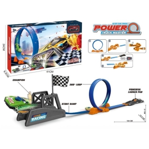 660-S97 Power Q Track Master Racing Set – 360° Loop Stunt Track with Alloy Car & Launch Pad