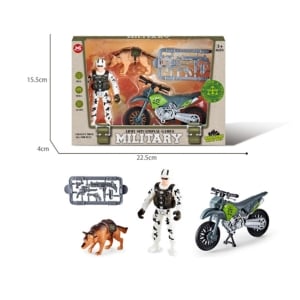 F11-3 Army Military Playset with Action Figure, Motorbike & Accessories