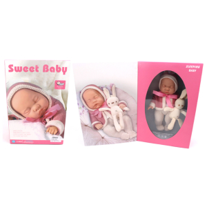 8101 12” Sweet Baby Sleeping Doll with Plush Bunny