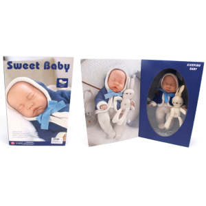 8104 12” Sweet Baby Sleeping Doll with Plush Bunny