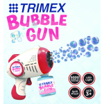 TX-BU-026 Trimex Battery Operated Bubble Gun with LED Light – Red & Blue - Image 1