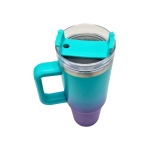 750ML Insulated Travel Mug with Handle and Straw Lid - Image 2