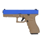 VG1 GBB Airsoft Pistol In Two Tone Tan and Blue - Image 1