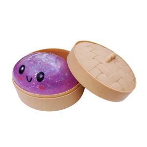 SDG01 Glitter Squishy Dumpling Toy – 8.5cm Squeeze Toy Display Pack (12 Pieces)