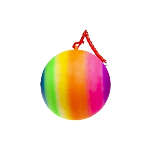 Rainbow beach ball keychain