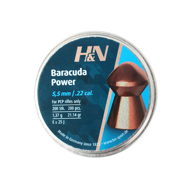 H&N Baracuda Power heavy hunting pellets .22 cal H&N Baracuda Power heavy hunting pellets 200ct tin