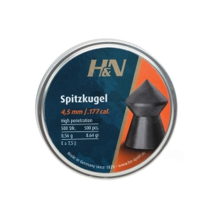 .177 cal pointed lead pellets H&N Spitzkugel 400ct airgun pellets