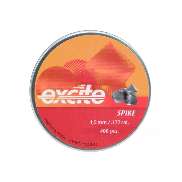 H&N Excite Spike pointed lead pellets .177 cal pointed lead pellets H&N Excite Spike 400ct tin