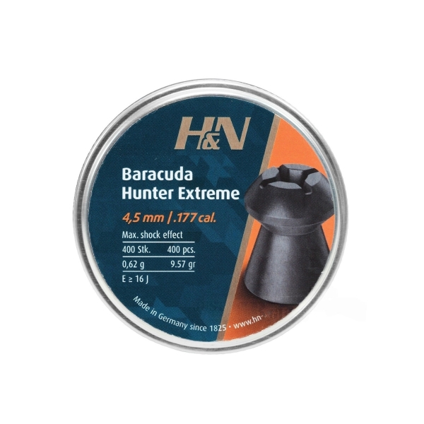 H&N Baracuda Hunter Extreme 400ct high impact .177 airgun pellets H&N Baracuda Hunter Extreme 400ct
