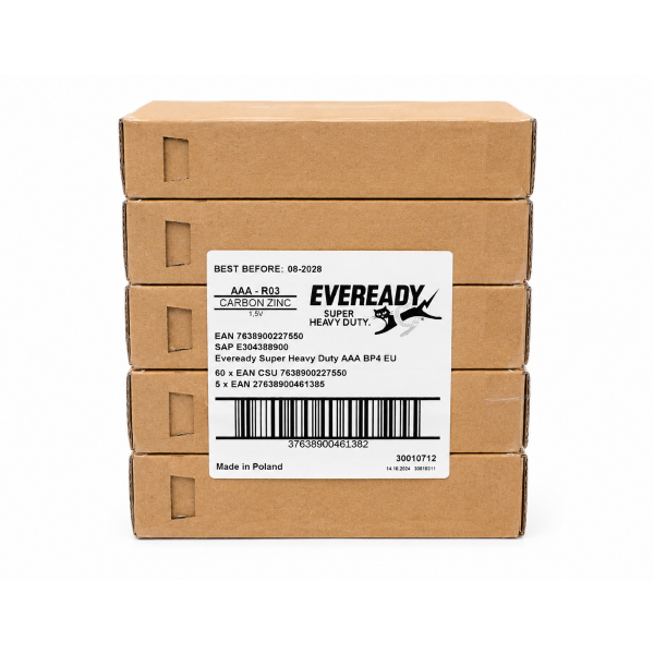eveready-AAA-R03 Eveready AAA Super Zinc 4 pack 60 packs