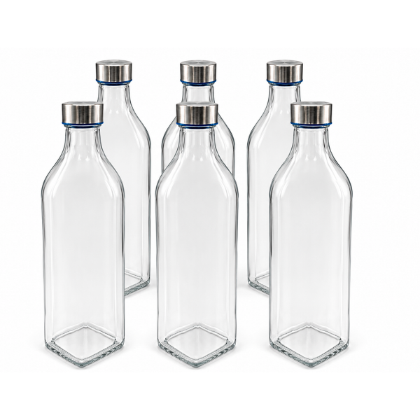1 litre glass bottles pack of 6