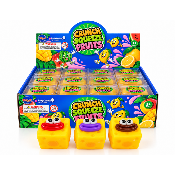 YD23-22 Crunchy Cheese With Smiley Face Squishy Pack of 12