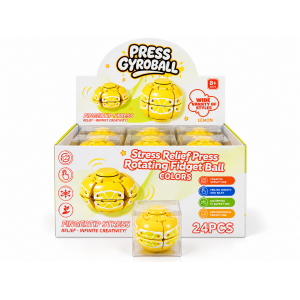 TX-2006 Lemon Press Gyroball Rotating Fidget Stress Relief Toy – Pack of 24